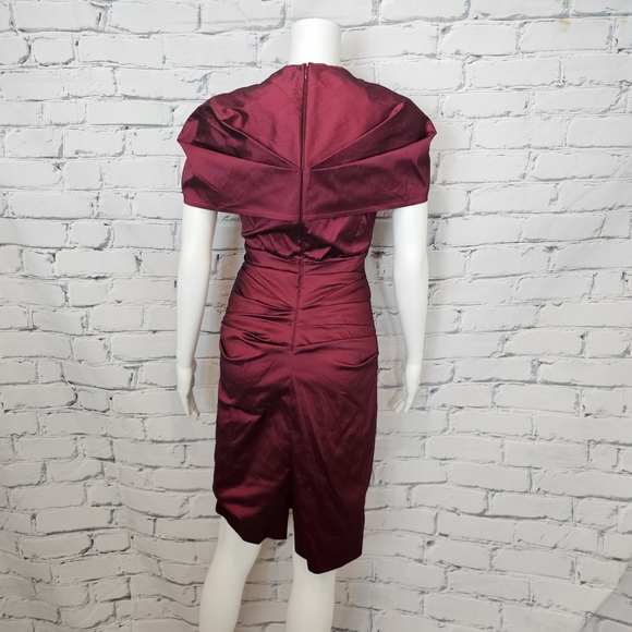 Talbot Runhof Red Ruched Dress - Picture 3 of 8